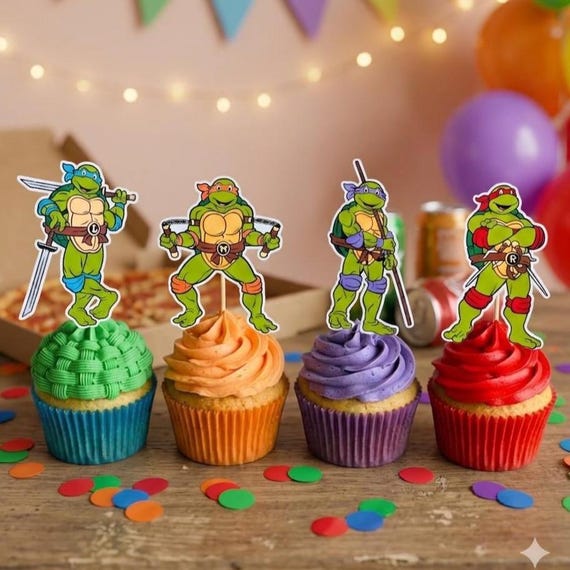 Ninja Turtles Cupcake Toppers / 12 or 24 Units. - Etsy