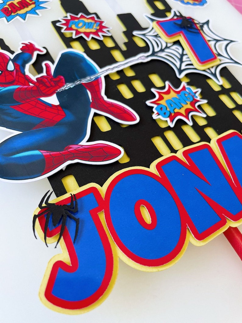 Spider Man cake topper /any name, any age. image 3