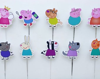 Peppa Pig cupcake topper / 10 of 20 eenheden,