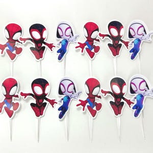 Spidey and Friends cake topper / Spidey cupcake topper / 12 or 24 unts.
