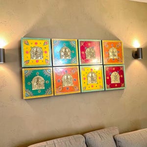 Brass Lakshmi Wall Frames Set – Handcrafted Traditional Art Collage