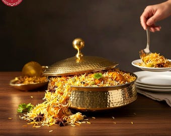 Pure Brass Lagan Handi for Cooking with Lid