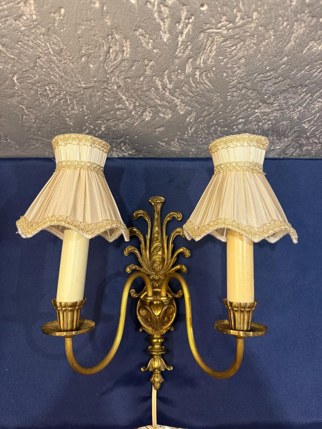 Vintage Brass Double Arm Wall Sconces...