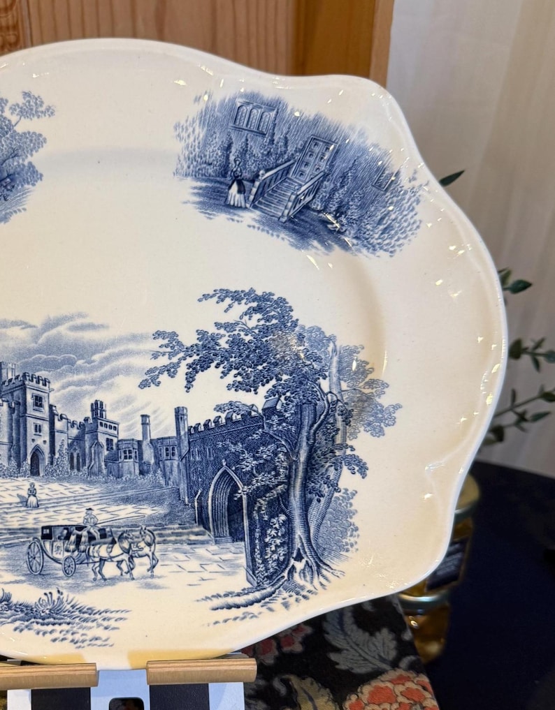 Johnson Bros. Haddon Hall Plate: Vintage Blue & White Transferware - Etsy