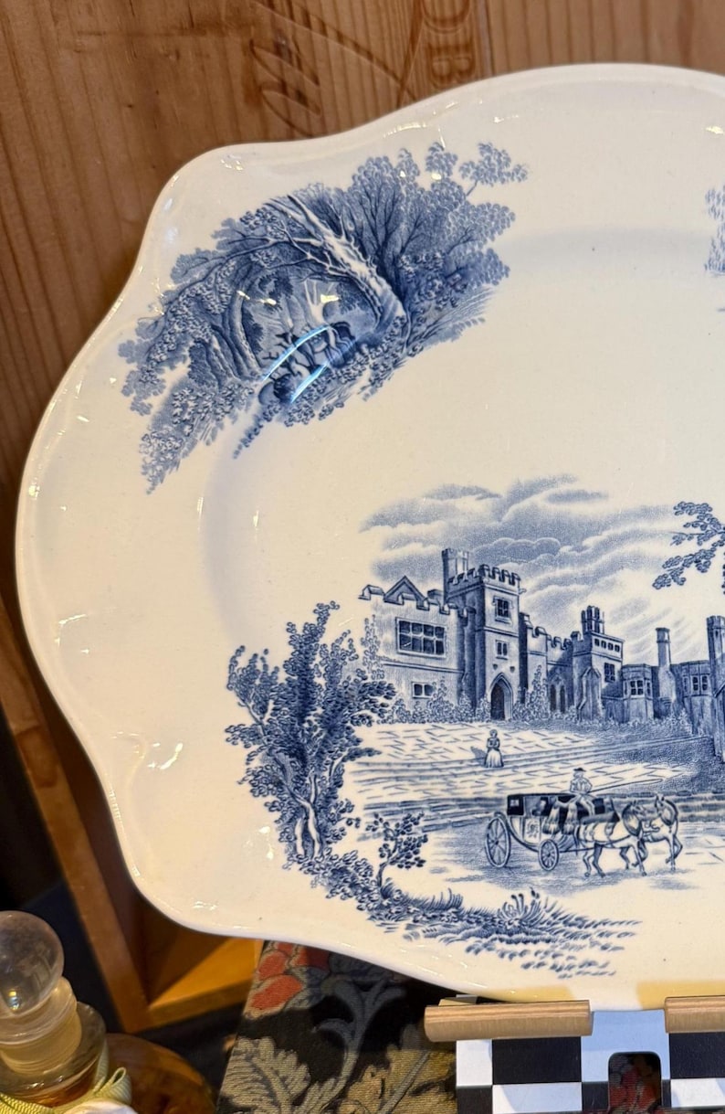 Johnson Bros. Haddon Hall Plate: Vintage Blue & White Transferware - Etsy