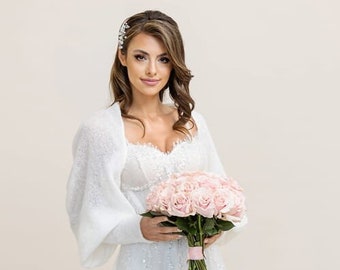 Estola nupcial | Chal de novia | Cubierta nupcial | Bolero nupcial para la Novia | Suéter nupcial | Regalo para la Despedida de Soltera