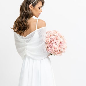 Coprispalle Nuziale Copertura Nuziale Stola Nuziale Bolero Nuziale per la Sposa Cardigan Nuziale Regalo per Addio al Nubilato immagine 6