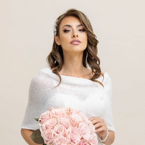 Coprispalle Nuziale Copertura Nuziale Stola Nuziale Bolero Nuziale per la Sposa Cardigan Nuziale Regalo per Addio al Nubilato immagine 3