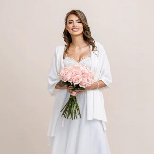 Wedding Shawl | Wedding Cape | Wedding Cover | Wedding Bolero for the Bride | Wedding Sweater | Hen party gift | White