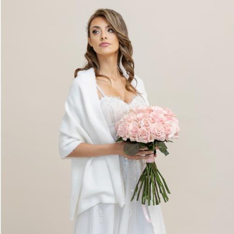 Women's Faux Solid Colored Winter Wedding Party Cape Warm Wrap/Shawls