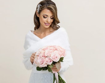 Scialle da Sposa | Coprispalle da Sposa | Bolero da Sposa per la Sposa | Cardigan da Sposa | Regalo per l'Addio al Nubilato | Bianco