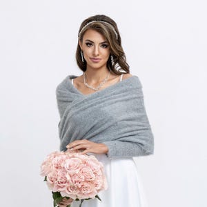 Wedding Wrap | Wedding Cape | Wedding Cover | Wedding Bolero for the Bride | Wedding Sweater | Hen party gift | Grey