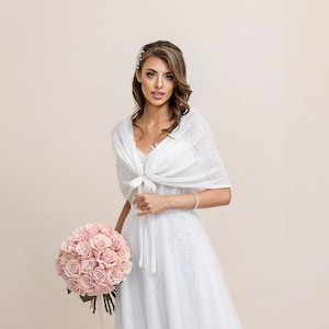 Wedding Wrap | Wedding Cape | Wedding Cover | Wedding Bolero for the Bride | Wedding Sweater | Hen party gift | White