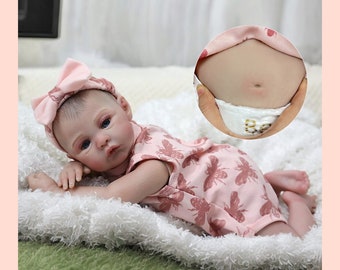 Reborn 45CM Realistic Lifelike Full Body Vinyl Doll, Reborn Baby Doll, Hand Made Paint Doll, Waterproof, Dolls Toy Gift