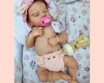 Reborn 47CM Realistic Lifelike Full Body Vinyl Doll, Reborn Baby Doll, Hand Made Girl Doll, Waterproof, Dolls Toy Gift for Children