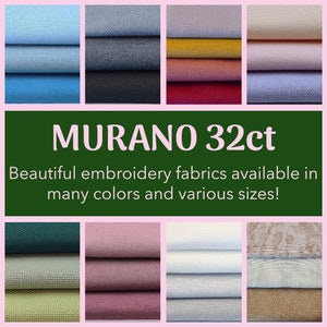 MURANO 32ct Stickerei Stoff von Zweigart | Stoffkomposition wie bei Lugana |Große und kleine Schnitte in vielen Farben! | 32fädiger Stickstoff