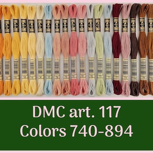 DMC-borduurgaren art. 117: kleuren: 740 tot 894