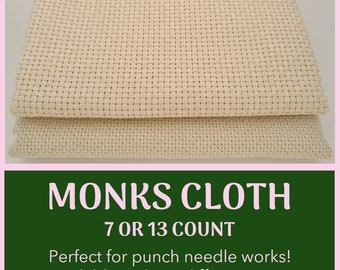 Punch needle fabric MONKS CLOTH by Zweigart | 7ct or 13ct available in two sizes!