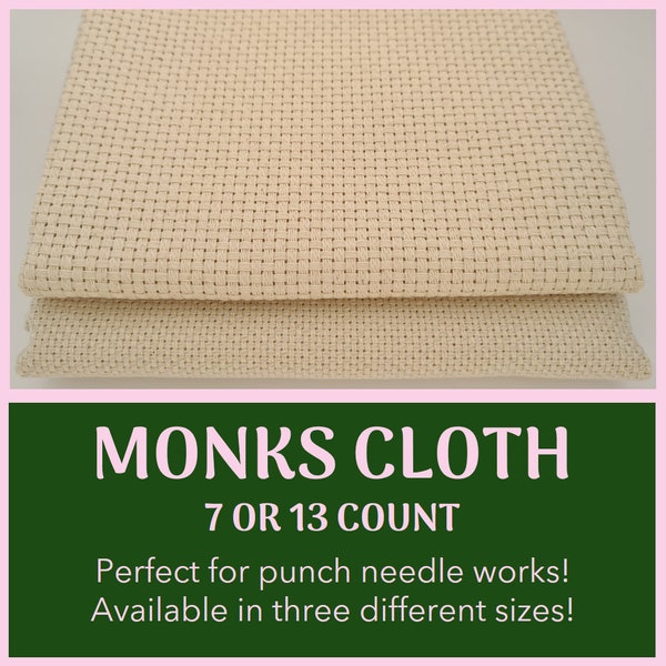 Punch needle fabric MONKS CLOTH by Zweigart | 7ct or 13ct available in two sizes!