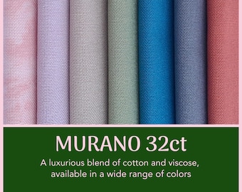 Zweigart Murano 32ct - Evenweave Stoff - 16ct Aida Ersatz - 140 cm (55 ") breit - Größe wählen