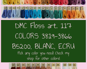 Filo da ricamo DMC 3819-3866 (art. 117) / Tutti gli altri colori disponibili nel mio negozio!