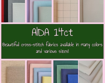 Zweigart AIDA cloth 14ct for cross-stitch | Large and small cuts, many colors + Easy Count and Rustico! | High quality cotton fabric