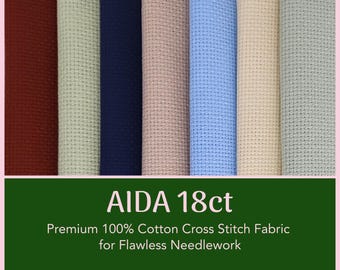 Zweigart Aida 18 kt - kruissteekstof - 100% katoen - 110 cm (43") breed - kies je maat