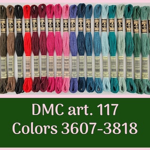 DMC-borduurgaren art. 117: kleuren 3607 tot 3818