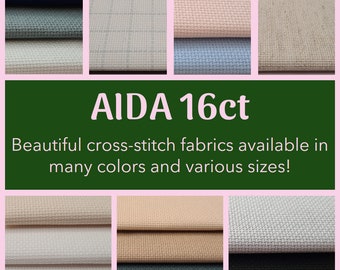 AIDA 16ct by Zweigart | Large and small cuts, many colors + Easy Count! | High quality 16 count cotton fabric for cross-stitch enthusiasts.