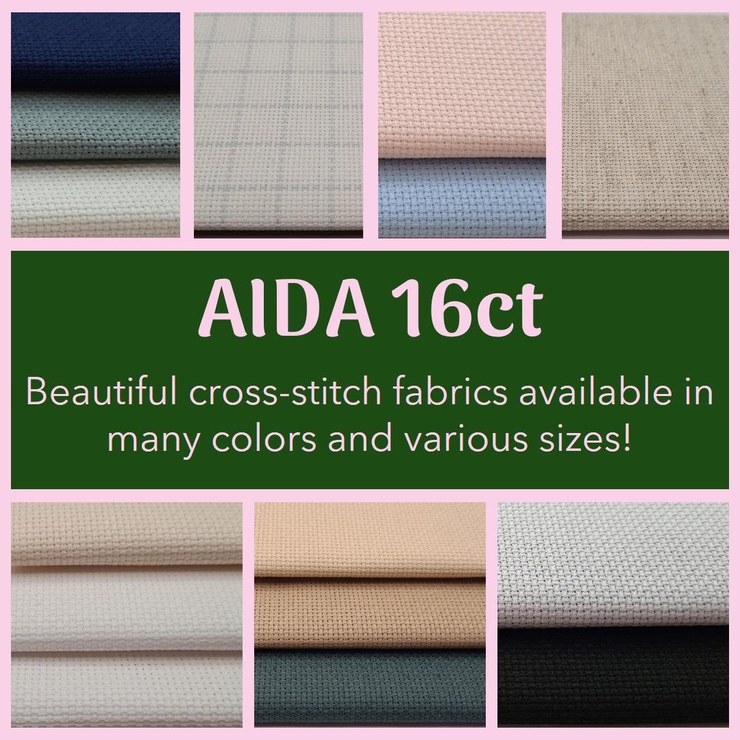 16 Count Cross Stitch Fabric, 16 Ct Aida Cloth, High Quality 16CT  Embroidery Fabric, 16ct White Aida, Cream Aida Cloth 