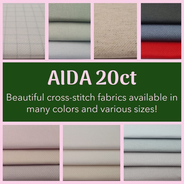 AIDA 20 count by Zweigart | Large and small cuts in many colors! | High quality 20ct cross-stitch fabric for embroidery enthusiasts.