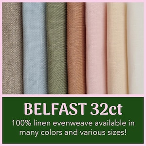 Zweigart BELFAST 32ct Leinen Leinenstoff zum Sticken | Viele Farben + Glitzer und Vintage | 100% Leinen für Handarbeit