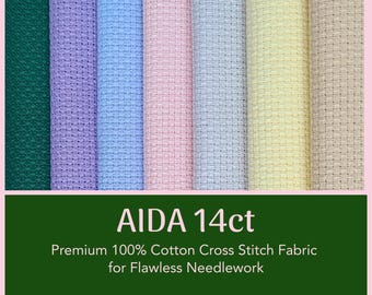 Zweigart Aida 14 kt - kruissteekstof - 100% katoen - 110 cm (43") breed - kies je maat