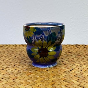 Hand-painted Sunflower Ceramic Tea Cup Handmade Teacup 120ml