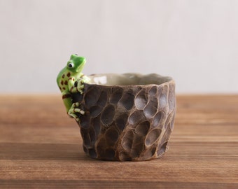 Handgefertigte süße Frosch Keramik Teetasse Einzigartige Tasse Tee 80ml