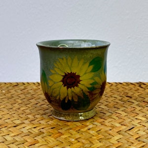 Hand-painted Sunflower Ceramic Tea Cup