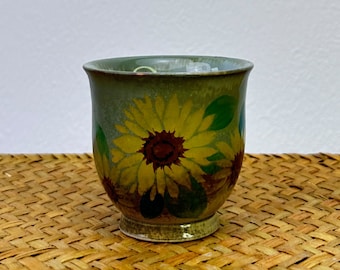 Hand-painted Sunflower Ceramic Tea Cup
