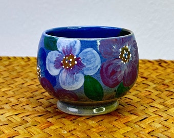 Hand-painted Flower Ceramic Tea Cup Handmade Chinese Tea Cup 100ml