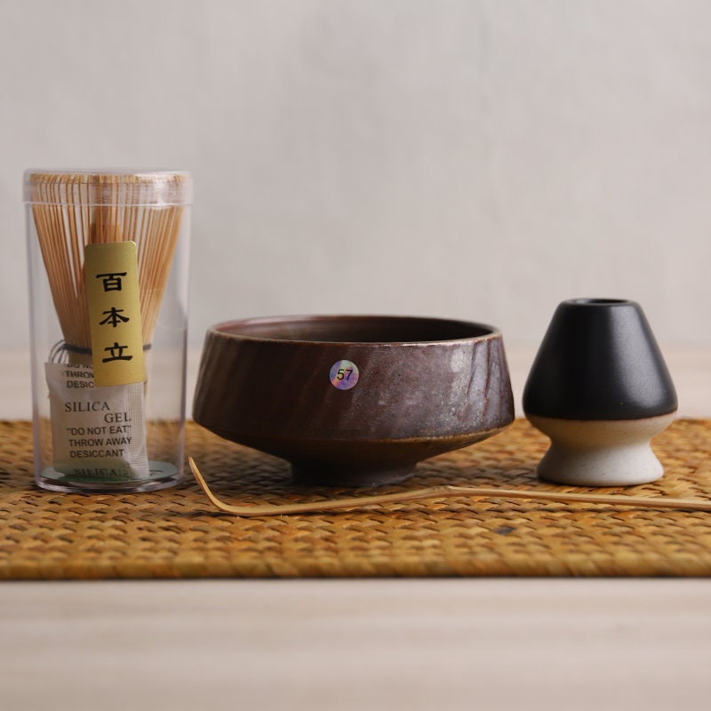 Batidor de té verde matcha batidora de té de bambú tradicional mango largo  cepillo de polvo matcha, cuchara de té, 100 puntas