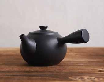 Coarse Pottery Ceramic Kyusu Teapot Large Tea Pots 400ml