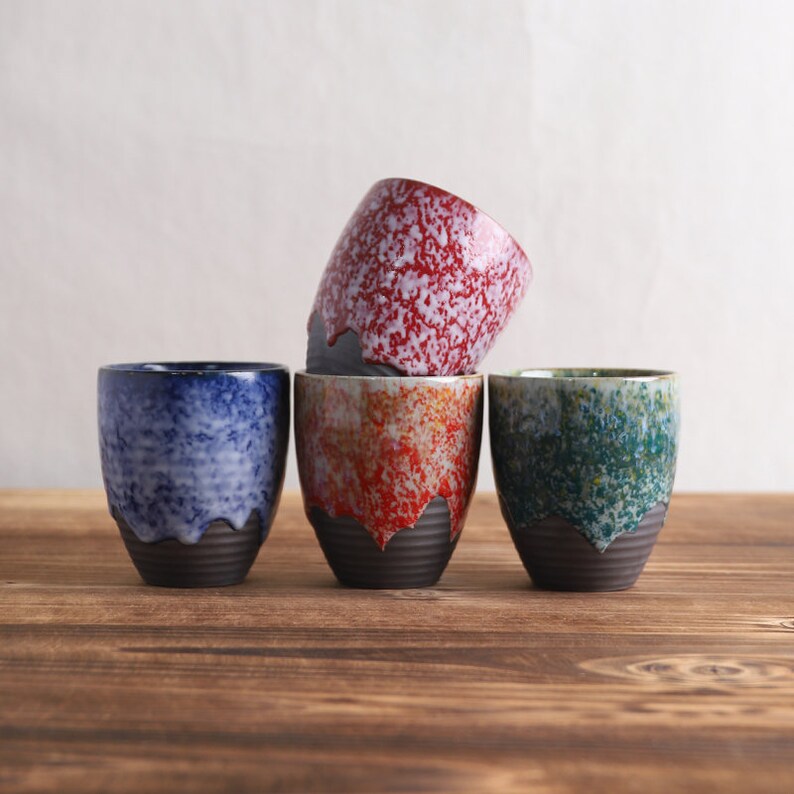 Handcrafted Kilnfired Ceramic Tea Cup Artisan Kung Fu Mug With Unique