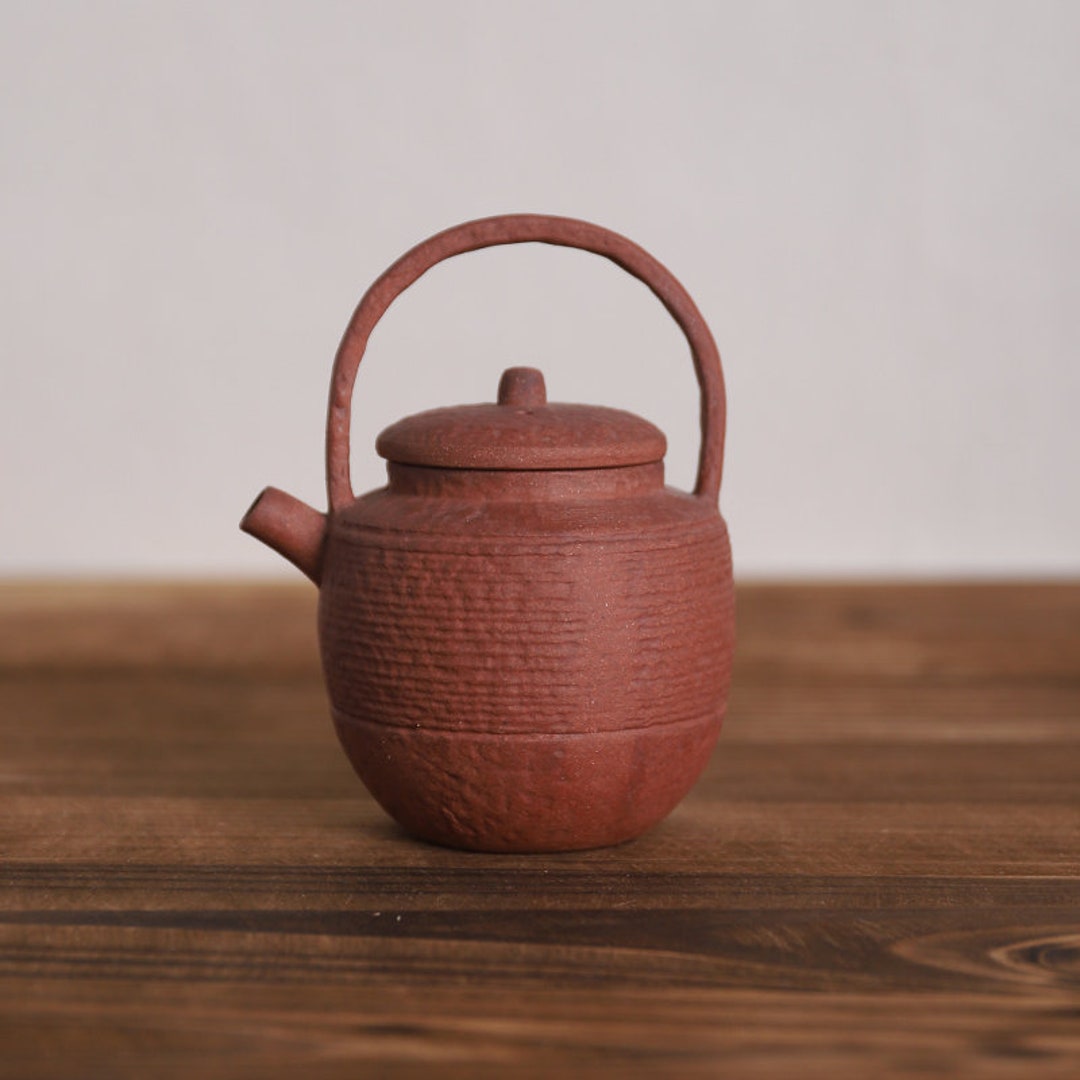 Red Ceramic Teapot With Overhead Ceramic Handle 150ml Etsy