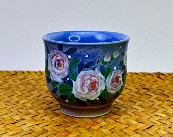 Hand-painted Pink Rose Ceramic Tea Cup 120ml