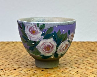 Hand-painted Pink Rose Ceramic Tea Cup 110ml