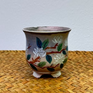 Hand-painted Flower and Fish Ceramic Tea Cup