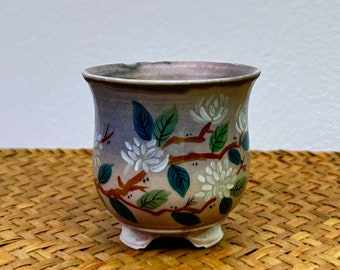 Hand-painted Flower and Fish Ceramic Tea Cup