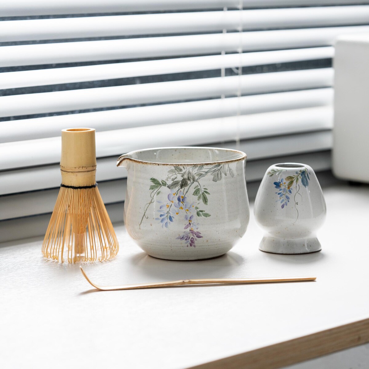 Hand-painted Floral Ceramic Matcha Whisk Set With Spout Bamboo Whisk and Chasen Holder Japanese Matcha Tea Ceremony Set 480ml - Etsy