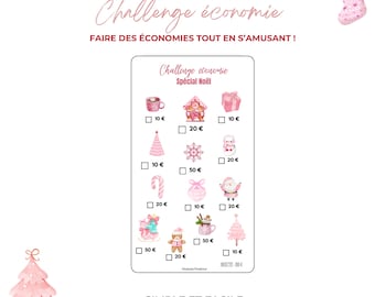 Special Pink Christmas Savings Challenge Adapted savings challenge A6 budget envelope to print Budget planner Budget binder envelope