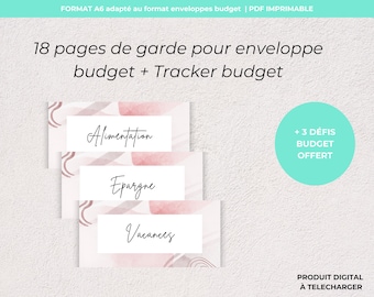 Onkosten bijhouden | 18 voorbladen budget-ritsenveloppen | Envelop- en budgetuitdagingen | Begrotingsenvelop in het Frans | Budget binder