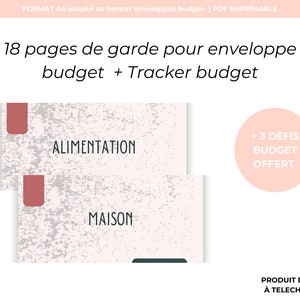 18 cover pages budget zip envelopes A6 format | Challenges A6 format budget envelopes + 3 Budget challenges and trackers available to print